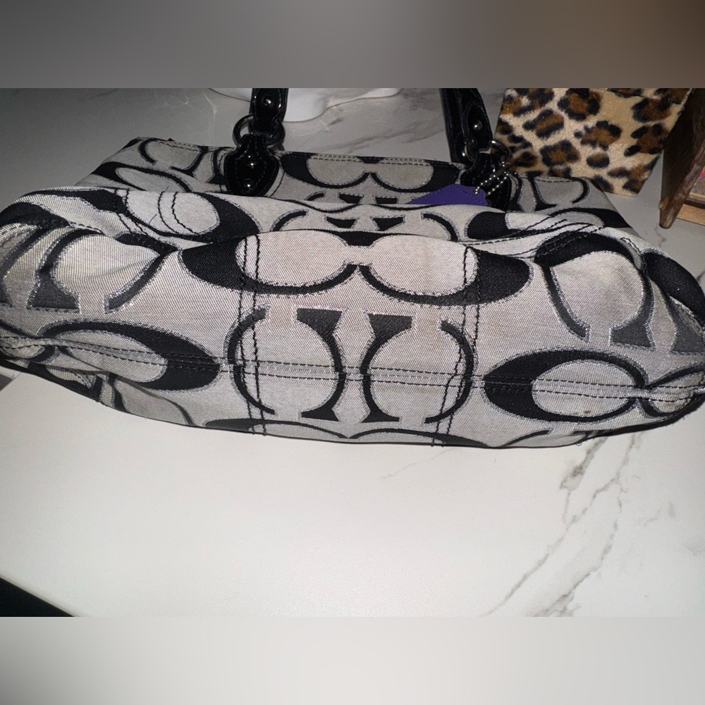 Coach Black and Gray Signature Tote Bag - Picture 5 of 10